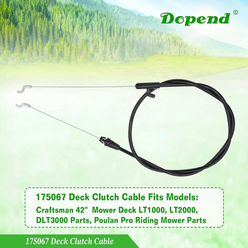 Dopend 532175067 175067 Deck Clutch Cable for Craftsman 42” Mower Deck LT1000, LT2000, DLT3000 Parts, Poulan Pro Riding Mower Parts, Replaces 175067 Deck Engagement Cable 532175067, 169676, 532169676 - Image 5